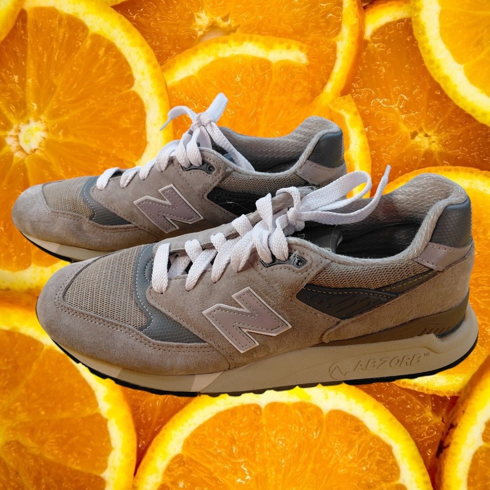 New Balance 998 Made in USA Grey Silver Suede Running Shoes U998GR Mens Size 9